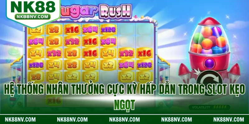 Hệ thống nhân thưởng cực kỳ hấp dẫn trong slot kẹo ngọt